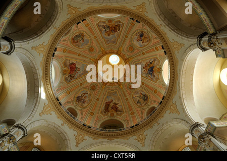 Innenansicht, Kuppel, Dresdner Frauenkirche, Frauenkirche, Dresden, Sachsen Stockfoto