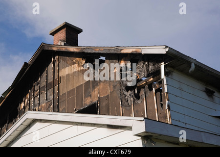 Wohnhaus Brand, Quebec, Kanada Stockfoto