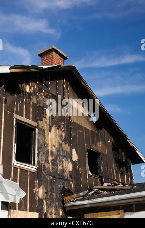 Wohnhaus Brand, Quebec, Kanada Stockfoto