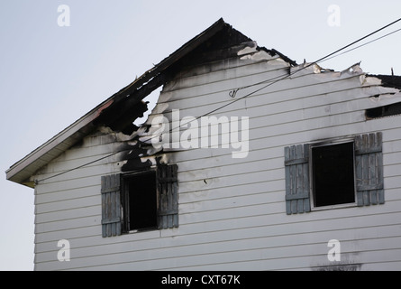 Wohnhaus Brand, Quebec, Kanada Stockfoto