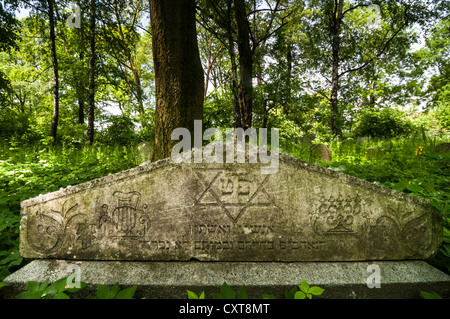 Grab, Nekropole, jüdischer Friedhof, Auschwitz, Kleinpolen, Polen, Europa Stockfoto