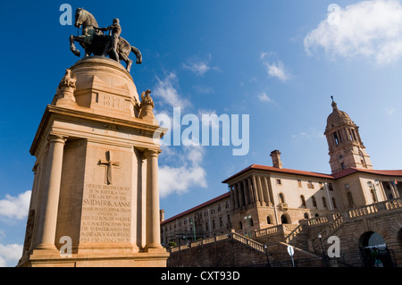 Union Buildings Mit Reiterstatue von-Instrumente Louis Botha, Pretoria, Gauteng, Südafrika, Afrika Stockfoto