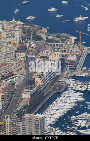 Fürstentum Monaco während der Formel 1 Grand Prix, Port Hercule und das Monte-Carlo Viertel, Côte d ' Azur, mediterran Stockfoto