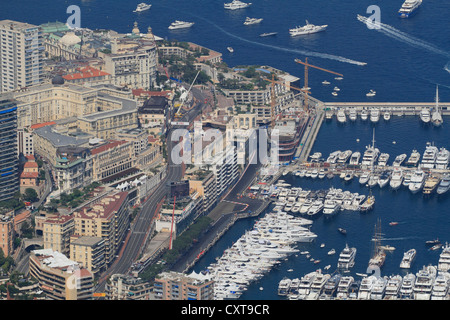 Fürstentum Monaco während der Formel 1 Grand Prix, Port Hercule und das Monte-Carlo Viertel, Côte d ' Azur, mediterran Stockfoto