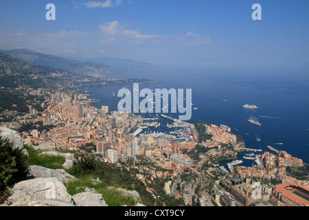 Fürstentum von Monaco aus das Tête du Chien, Côte d ' Azur, Mittelmeer, Europa Stockfoto