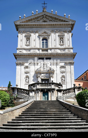 Kloster Kirche Santi Domenico e Sisto, Fassade und Treppe von Vincenzo della Greca, Angelicum, Rom, Latium, Italien Stockfoto