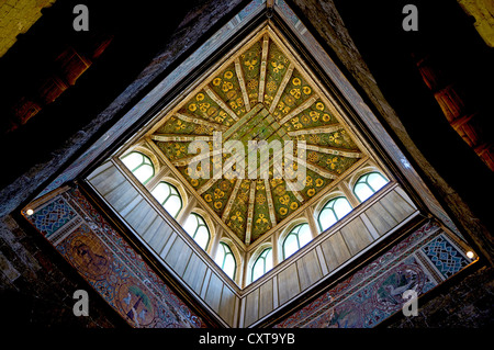 Dekorierten Decke des Turmes Wind in den Palast der Normannen von Palermo, Sizilien Stockfoto