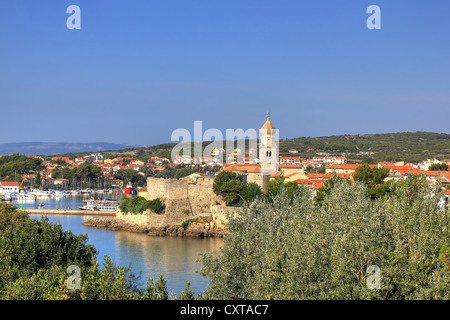 Alte Adria Stadt Krk Waterfront, Kroatien Stockfoto