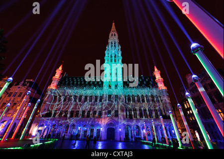 Grand-Place-Licht-Show Stockfoto