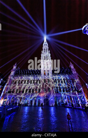 Grand-Place-Licht-Show Stockfoto