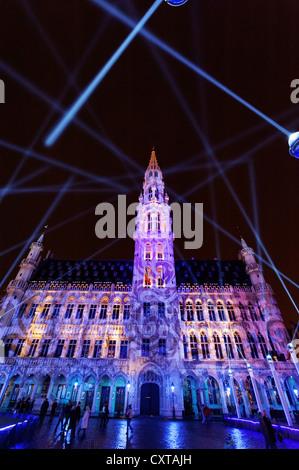 Grand-Place-Licht-Show Stockfoto