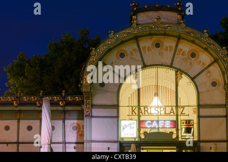 Karlsplatz Stadbahn entworfen von Otto Wagner, Karlsplatz, Wien, Österreich, Europa Stockfoto