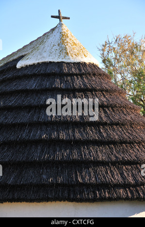 Traditionellen strohgedeckten Cabanes oder Haus, ein gedecktes einstöckiges Haus einmal von Cowboys in der Camargue, Provence, Südfrankreich, Frankreich Stockfoto