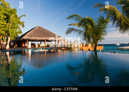 Pool von Eriyadu Island, Nord Male Atoll, Malediven Stockfoto