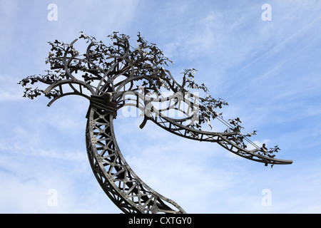 Metall Skulptur von einem Kran auf Newcastle Quayside Stockfoto