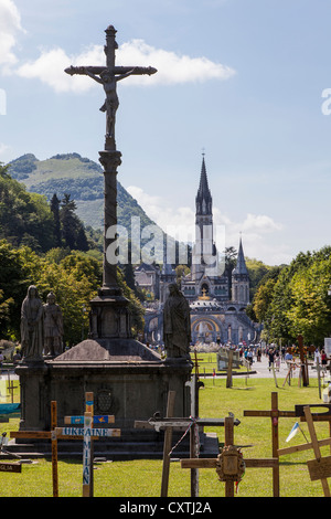 Heiligtum von Lourdes Hautes Pyrenäen, Frankreich Stockfoto