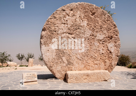 Abu Badd runden Stein, Berg Nebo, Jordanien Stockfoto