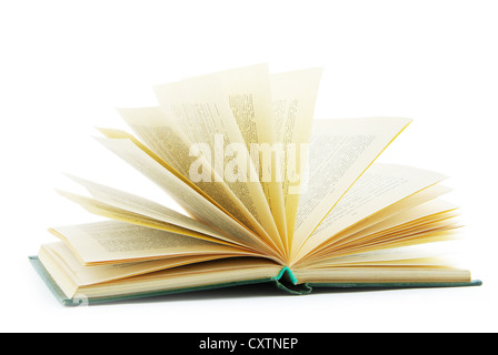 Öffnen Sie Adressbuch auf weißem Hintergrund Stockfoto