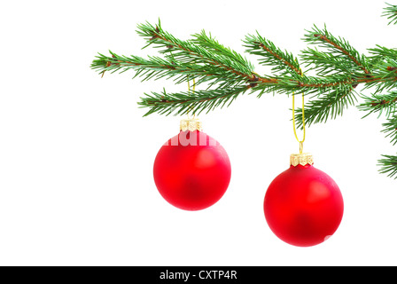 Weihnachts-Ball auf dem weißen Hintergrund isoliert Stockfoto