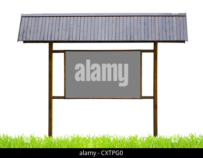 hölzerne Schild auf einem weißen Stockfoto