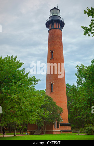 Outer Banks, NC Currituck Beach Lighthouse (1875) in der Nähe von Corolla, NC Stockfoto