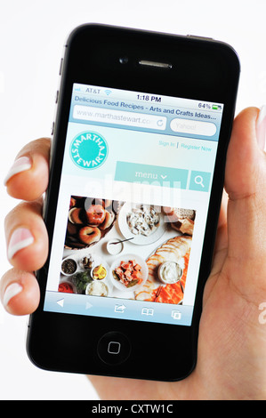 iPhone - Martha Stewart Webseite Stockfoto