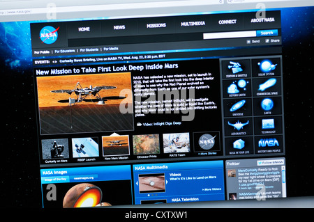 NASA-Homepage - National Aeronautics and Space Administration Stockfoto