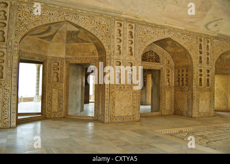 Marmor-Intarsien in Musamman Burj, Agra Fort Stockfoto