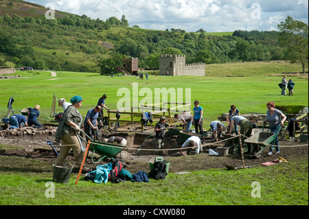 Leben Sie laufenden Erdarbeiten an der Roman Fort-Site bei Vindolanda, Bardon Mill. Northumberland.  SCO 8639 Stockfoto