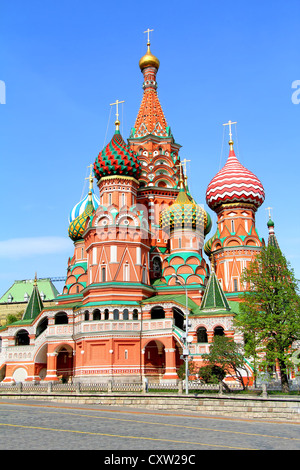 Kathedrale des Schutzes der Allerheiligsten Gottesgebärerin auf dem Graben in Moskau, Russland Stockfoto