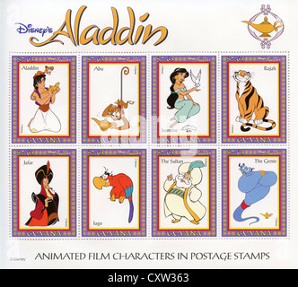 Guyana Briefmarken - Disney-Comic-Figuren - Aladdin Stockfoto