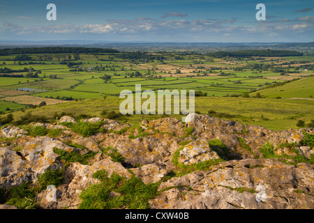 Blick vom Gauner Peak in Somerset, Teil des Wessex Walk Stockfoto