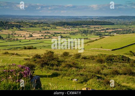 Blick vom Gauner Peak in Somerset, Teil des Wessex Walk Stockfoto