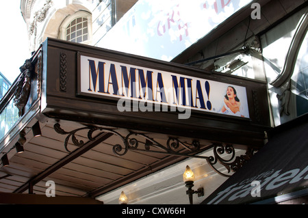 Mamma Mia! Zeichen, Novello Theatre, London, UK Stockfoto