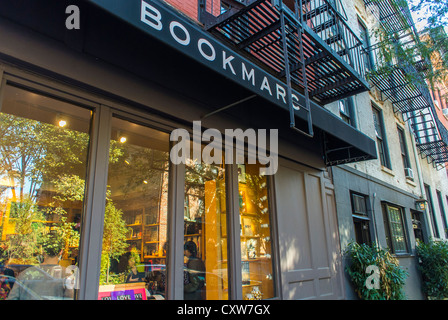 New York City, NY, USA, Einkaufen in Greenwich Village-Bereich, Buchladen, "BookMarc" Shop Frontscheibe, Manhattan Stockfoto