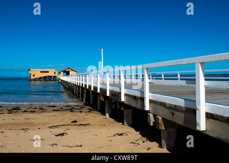 Pier in Queenscliff Victoria Australien ist ein beliebtes Urlaubsziel. Stockfoto