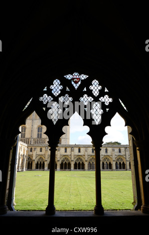 Norwich Kathedrale Kreuzgang und das labyrinth Stockfoto