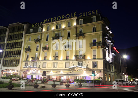 ein schönes Bild von Hotel Metropole Suisse Nacht Comer See, Italien, Landschaft, Reisen, photoarkive Stockfoto