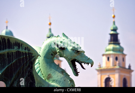 Drachen - Symbol der slowenischen Hauptstadt Ljubljana Stockfoto