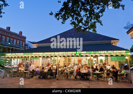 Cafe Du Monde, French Market Coffee stand, French Quarter, New Orleans, Louisiana Stockfoto