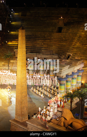 Aida von Giuseppe Verdi, Performance in der Arena von Verona, Italien Stockfoto