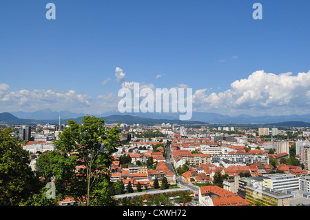 Blick von der Burg von Ljubljana, Slowenien Stockfoto