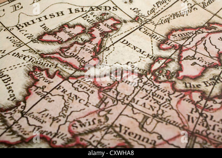 Alte Karte von Großbritannien und Europa mit dem Fokus auf London. Karte von 1786 ist und nicht urheberrechtlich geschützt ist.
