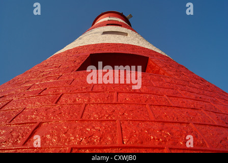 Typische Weitwinkel Vollansicht des Kovalam Leuchtturm in Kerala in Indien Stockfoto