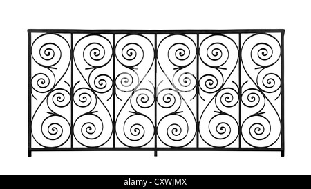 Geschmiedete dekorative Gitter isoliert auf weißem Hintergrund Stockfoto