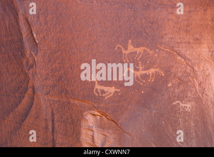 Petroglyphen in den Canyon de Chelly, Arizona, USA Stockfoto