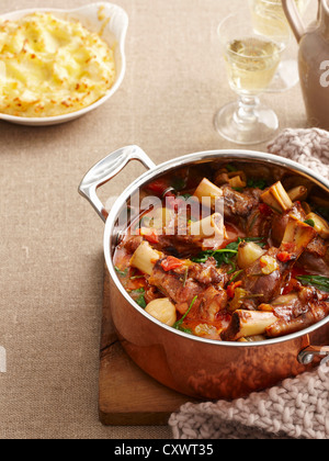 Geschmortes Lamm mit Gemüse Stockfoto