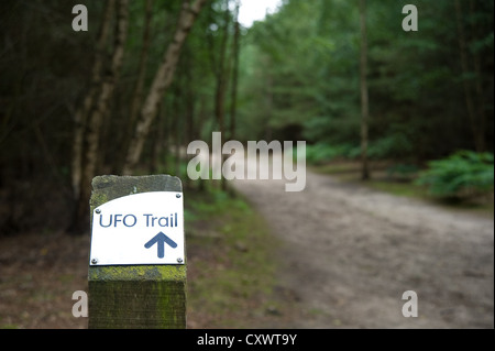 Der UFO-Pfad im Rendlesham Forest, Suffolk, England, UK Stockfoto