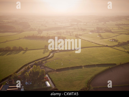 Luftaufnahme des ländlichen Ackerland Stockfoto