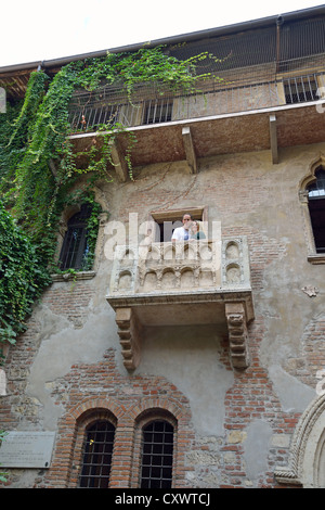 Julias Balkon, Casa di Giulietta, Verona, Provinz Verona, Veneto Region, Italien Stockfoto